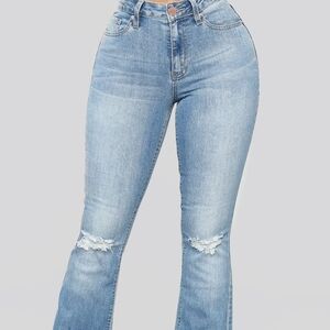 Women's Blue Distressed Jeans